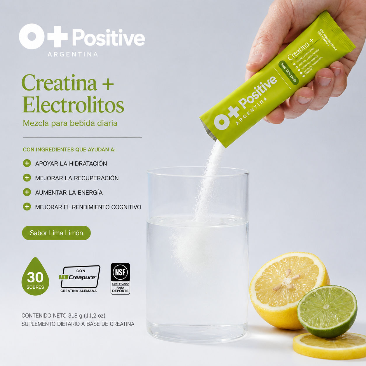 Mix Creatina + Electrolitos O Positive