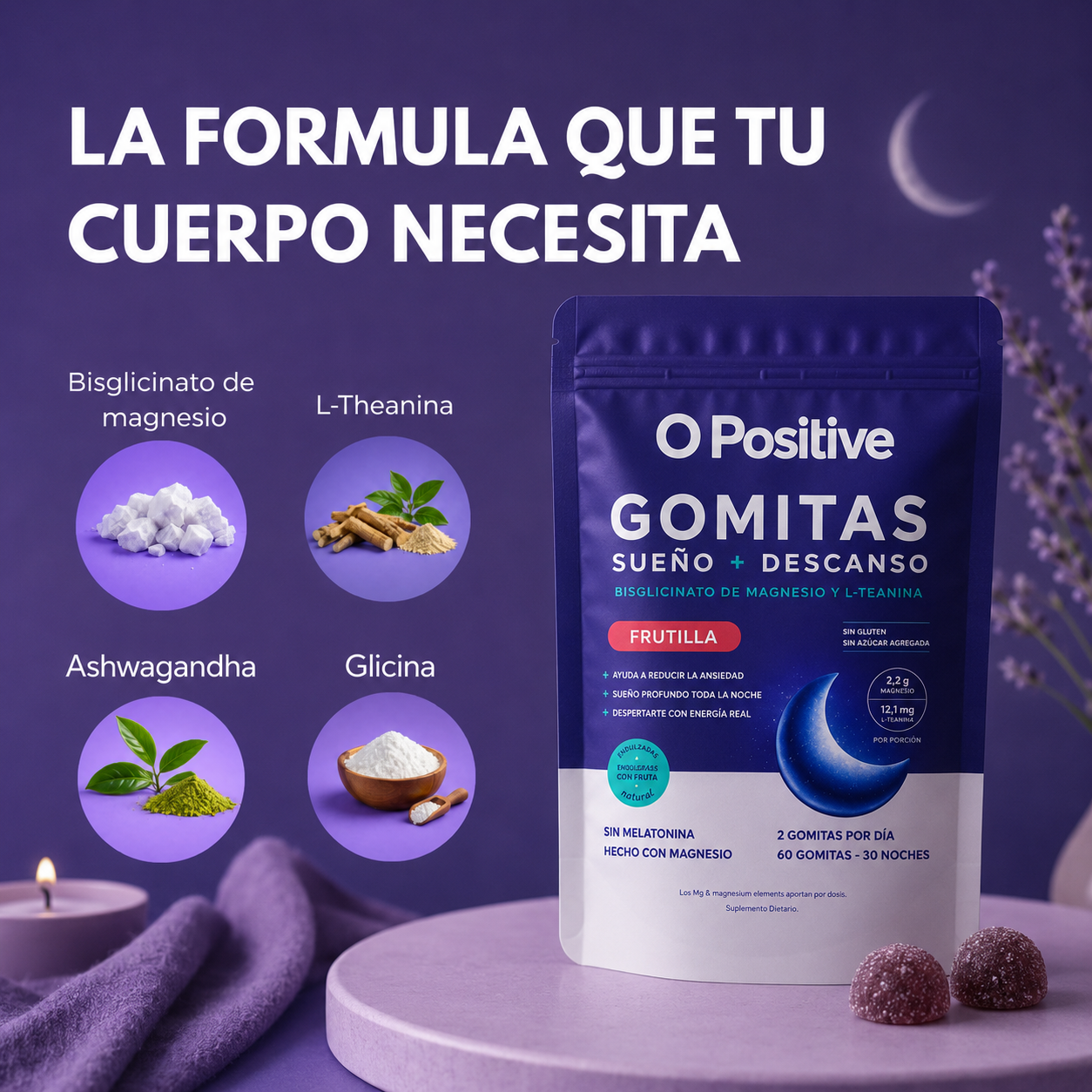 Gomitas Descanso Total - Bisglicinato de Magnesio + Sueño Reparador