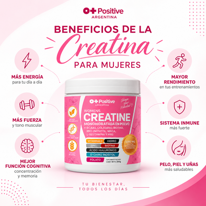 Creatina para Mujeres O Positive — Todo lo que necesitás en un vaso
