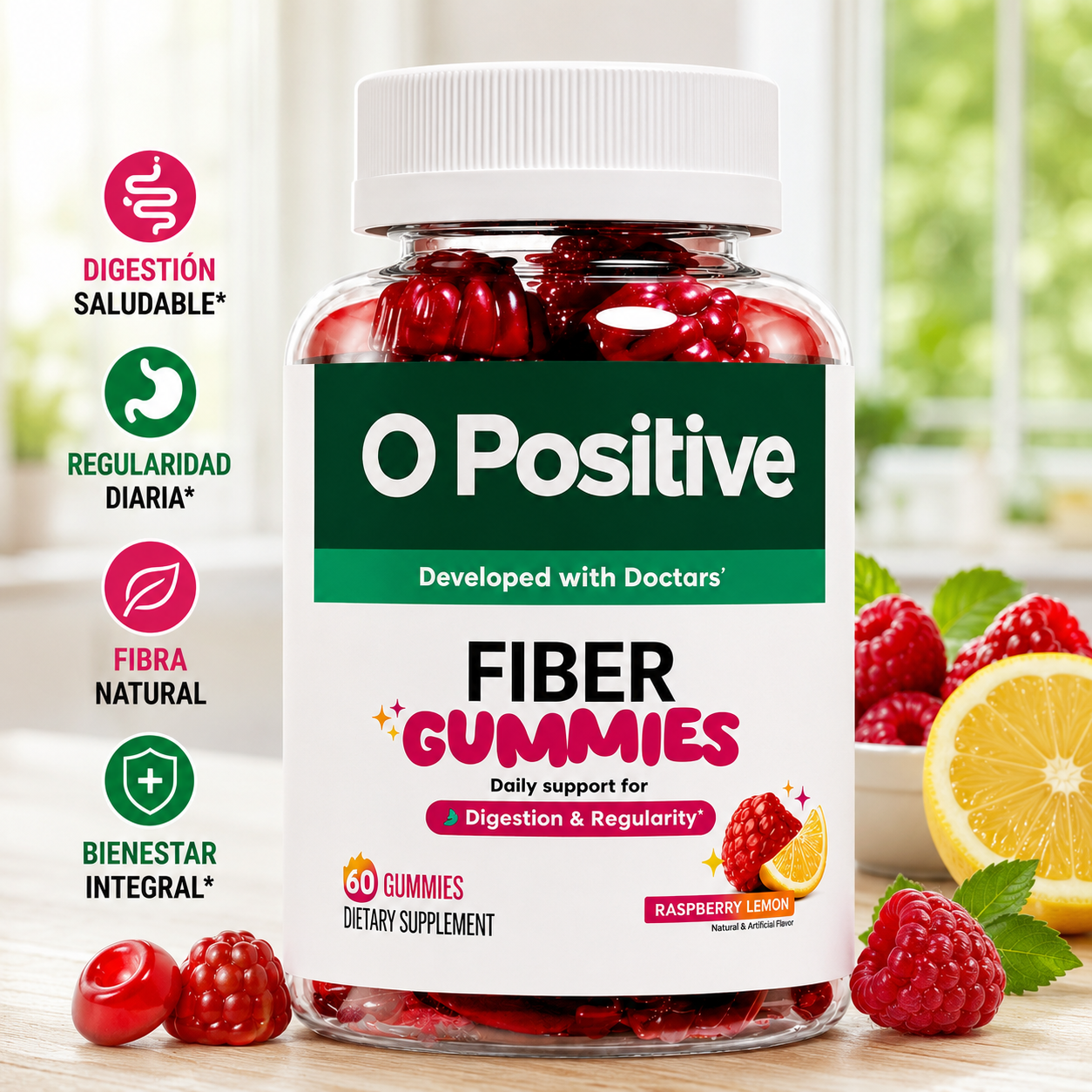 Fiber Gummies Prebióticas - Elimina la hinchazon