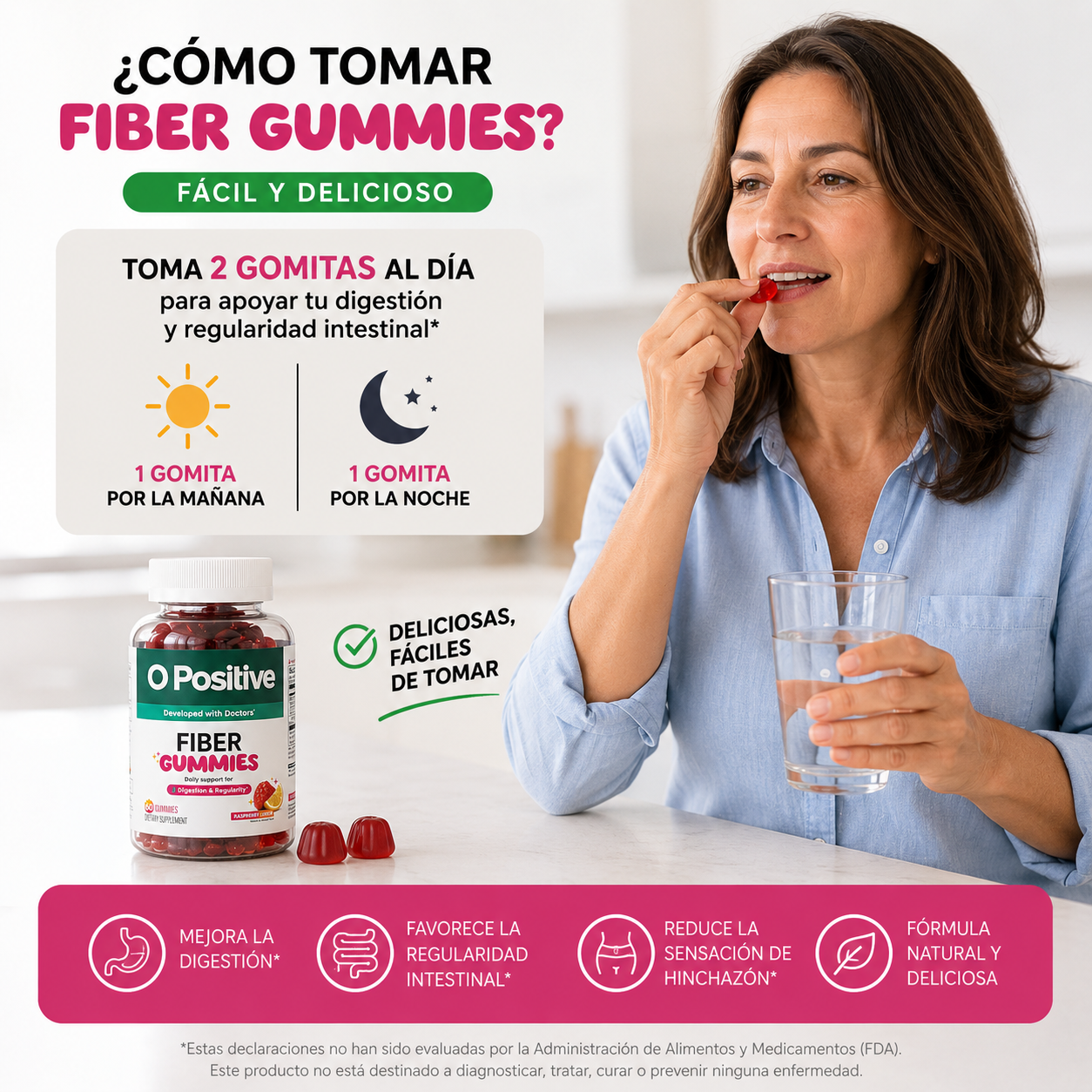 Fiber Gummies Prebióticas - Elimina la hinchazon