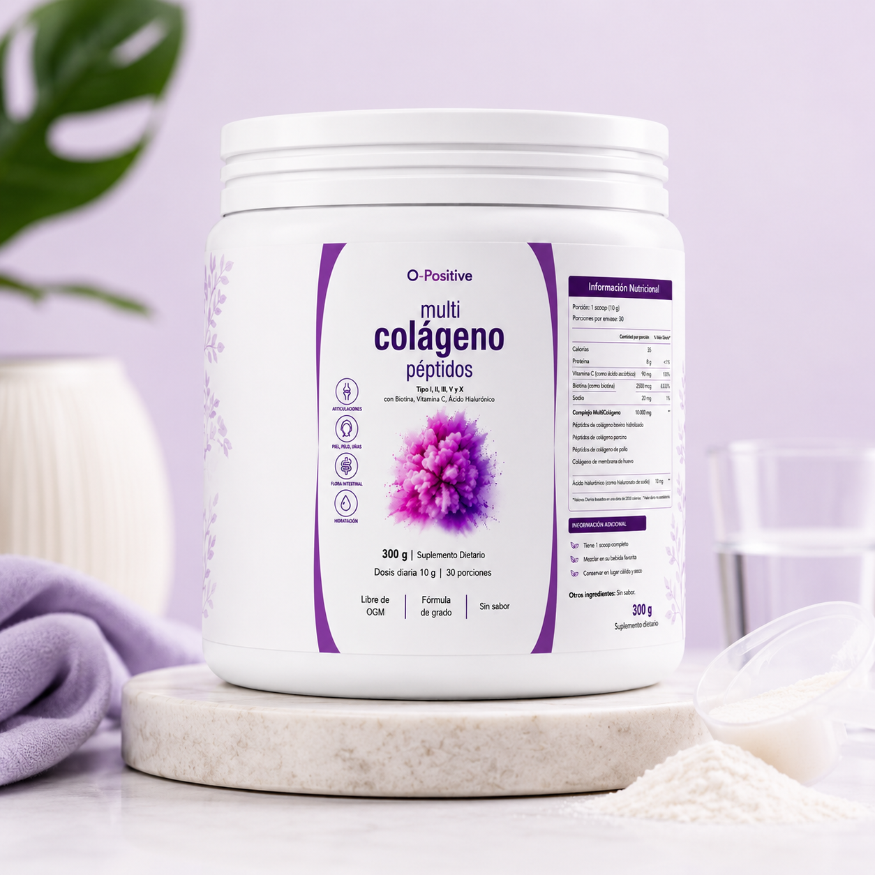 Polvo de Colágeno Múltiple l O-Positive
