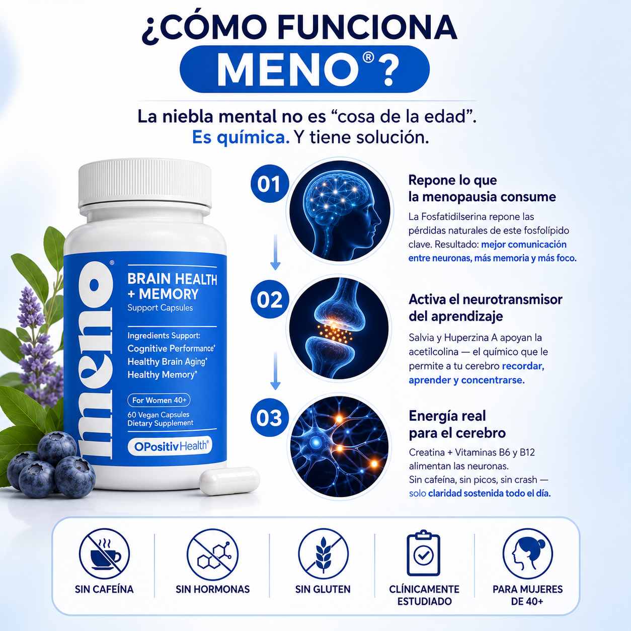 MENO | Cápsulas para Claridad Mental y Memoria