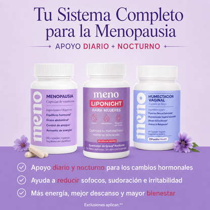 Pack Transformación Completa l MENO (cápsulas) + Liponight + Moisture
