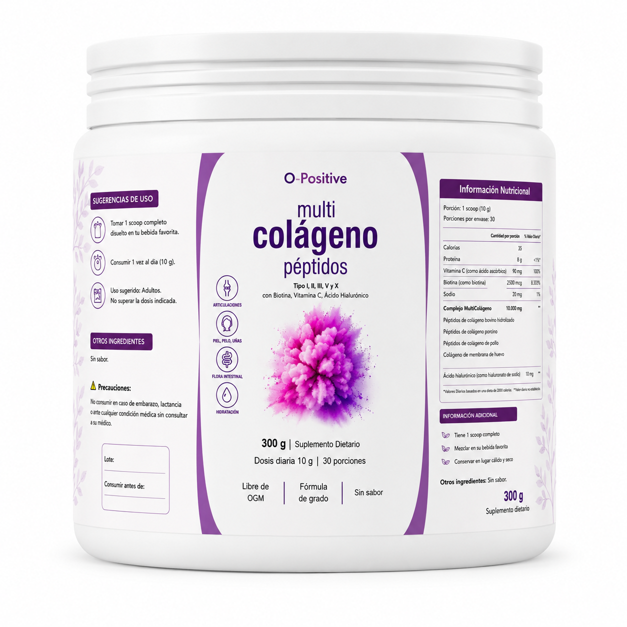 Polvo de Colágeno Múltiple l O-Positive