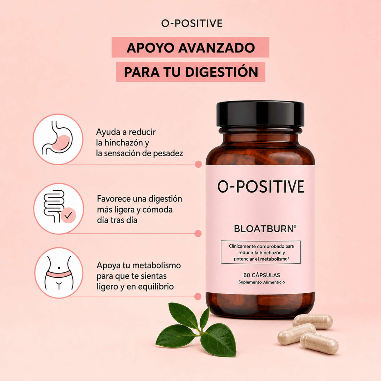 BloatBurn l O-Positive l Quemador de grasa - Reduce la grasa abdominal