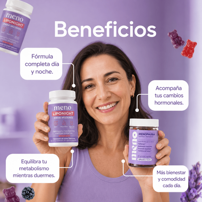 Pack Transformación Completa l MENO (gummies) + Liponight + Moisture
