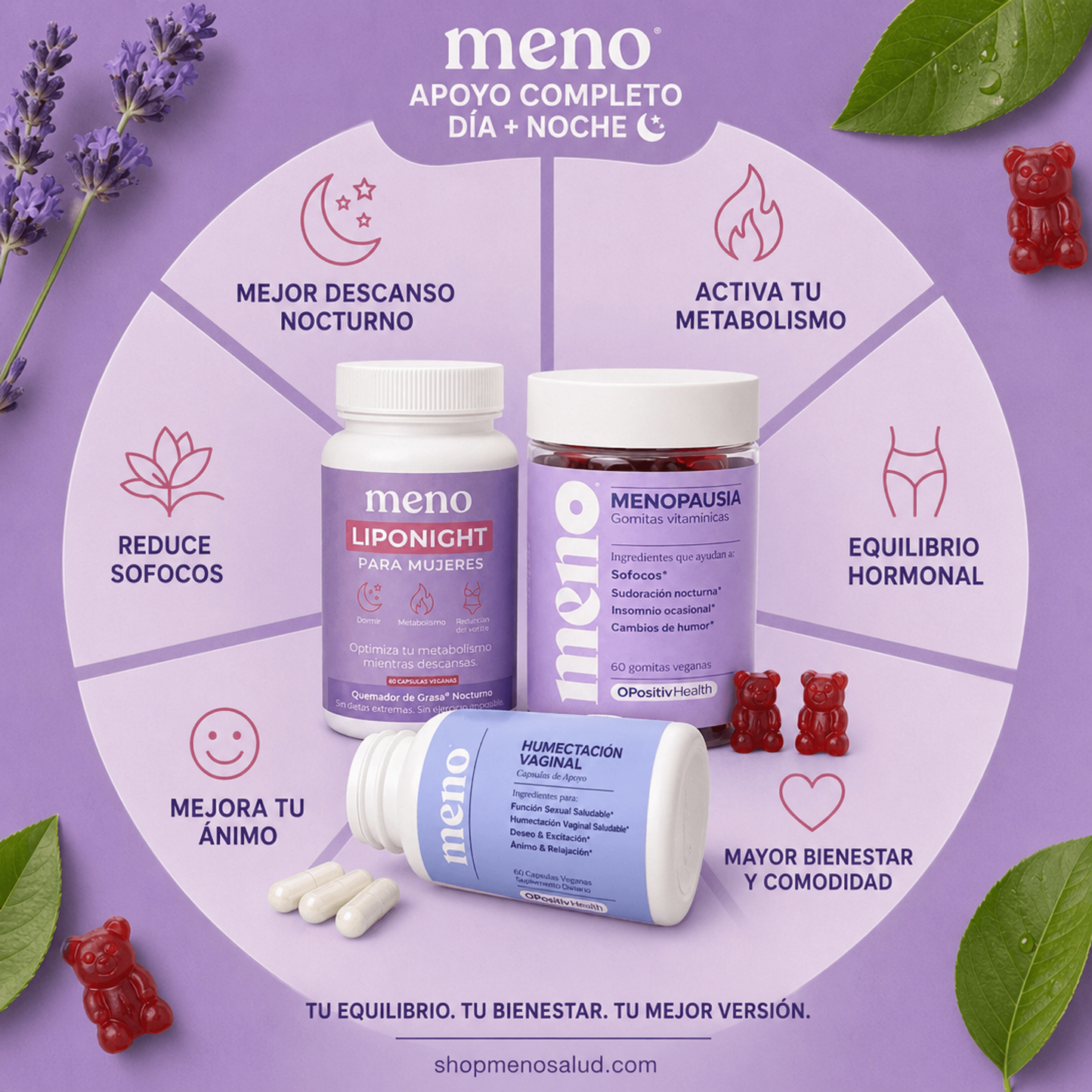 Pack Transformación Completa l MENO (gummies) + Liponight + Moisture