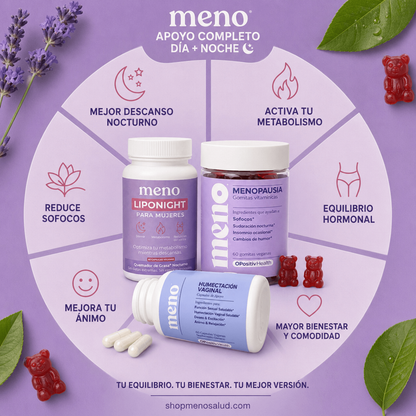 Pack Transformación Completa l MENO (gummies) + Liponight + Moisture