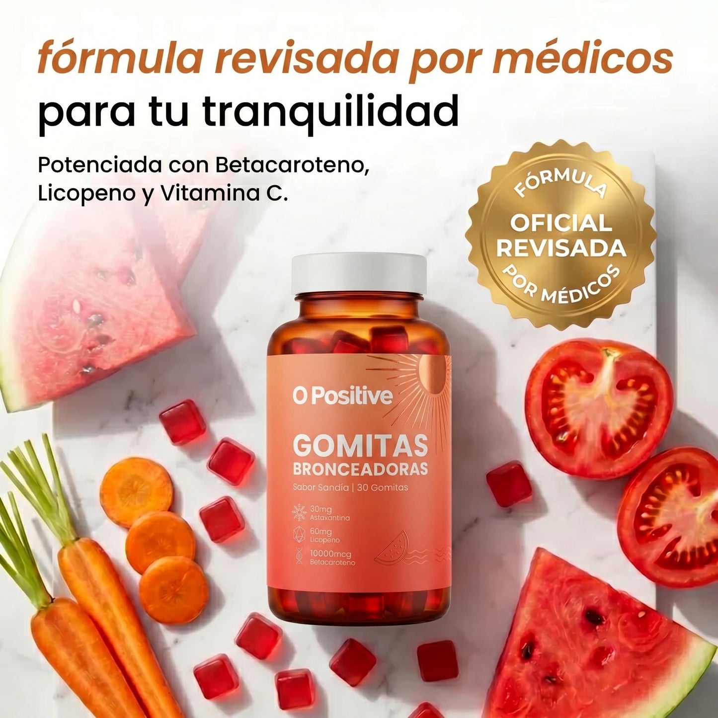Gomitas Bronceadoras O Positive