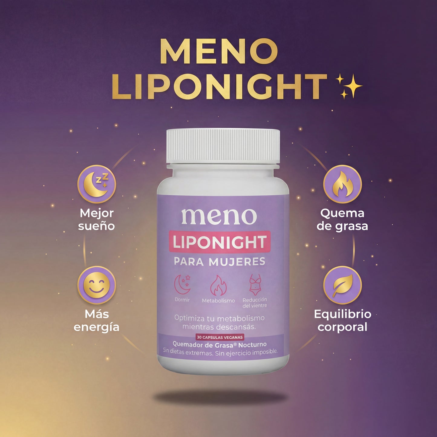 MENO® Liponight | Cápsulas quemadoras nocturnas para la menopausia